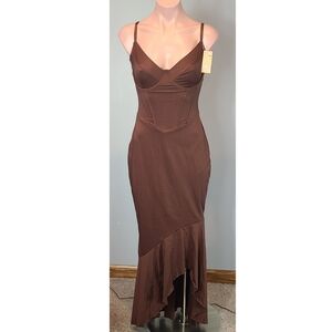 POPILUSH Built-in Shapewear Corset Style Maxi Dress M New Y2K Fairy Grunge